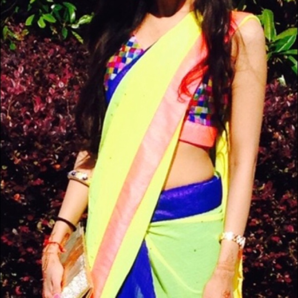 Multi colored sari